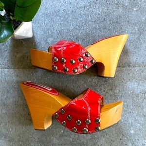 Steve Madden Red Platform Wedges size 7